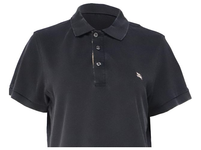 Polo Burberry House Check en algodón negro - vista 2