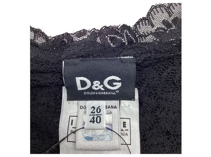 Dolce & Gabbana Langarm-Spitzenoberteil aus schwarzem Polyamid - Ansicht 7