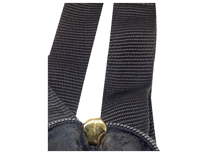 Borsa a tracolla con placca logo Moschino in poliestere nero - vista 8
