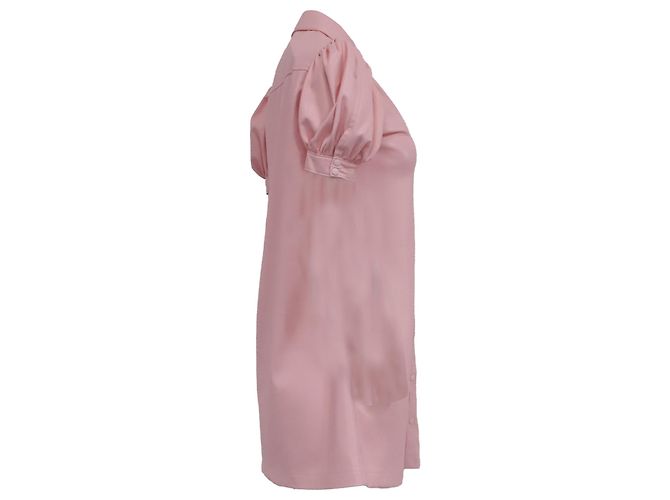 Abito camicia mini Jenn Alice + Olivia in ecopelle rosa - vista 3