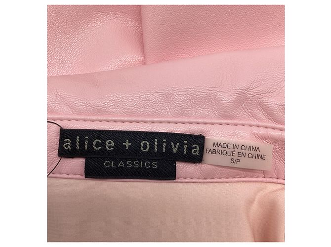 Abito camicia mini Jenn Alice + Olivia in ecopelle rosa - vista 6