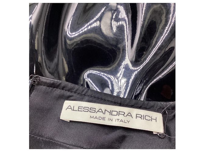 Falda midi de vinilo Alessandra Rich en poliuretano negro - vista 7
