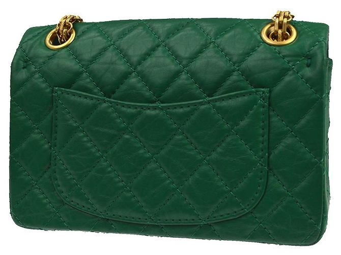 Chanel 2.55 Borsa in pelle di vitello verde - vista 2