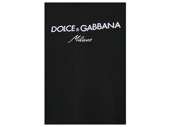 T-shirt nera con logo Dolce & Gabbana in cotone - vista 3