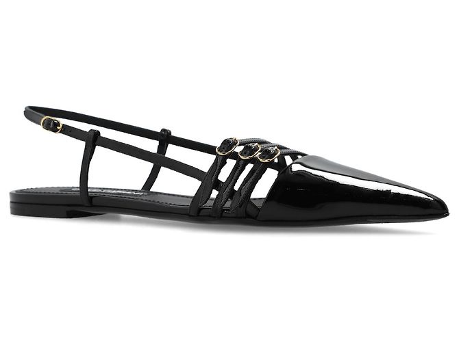 Ballerine Dolce & Gabbana in vernice nera a punta - vista 2