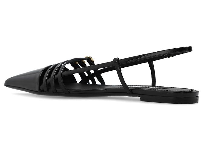 Ballerine Dolce & Gabbana in vernice nera a punta - vista 3