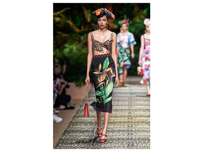 Top Dolce & Gabbana Animal Print Algodão Castanho - vista 6