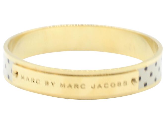 Bangles Marc by Marc Jacobs con placca logo in metallo dorato - vista 2