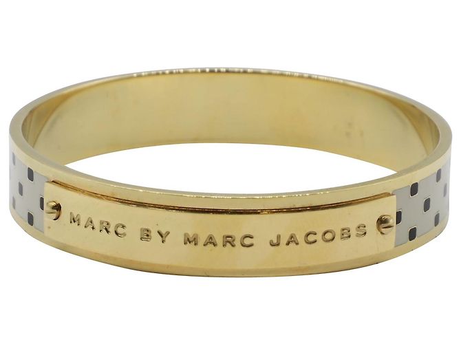Bangles Marc by Marc Jacobs con placca logo in metallo dorato - vista 4
