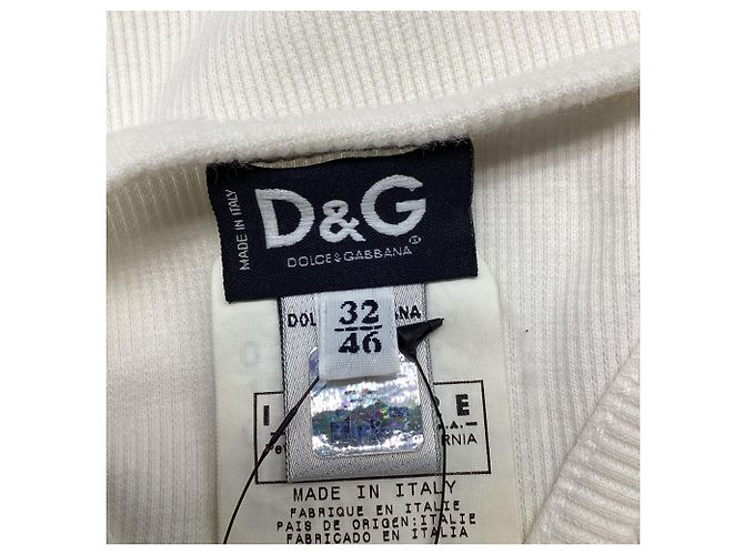 Canotta decorata Dolce & Gabbana D&G in cotone bianco - vista 7