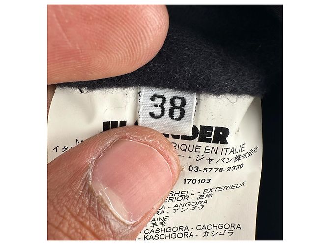 Jil Sander Collared Buttoned Jacket in Black Angora - view 5