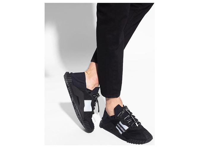 Sneakers nere Dolce & Gabbana con logo e mesh - vista 2