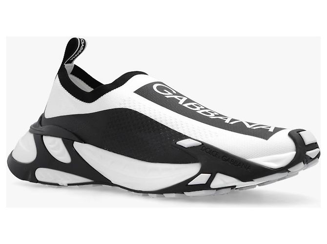 Sneakers Dolce & Gabbana con Logo Bianche e Nere - vista 3