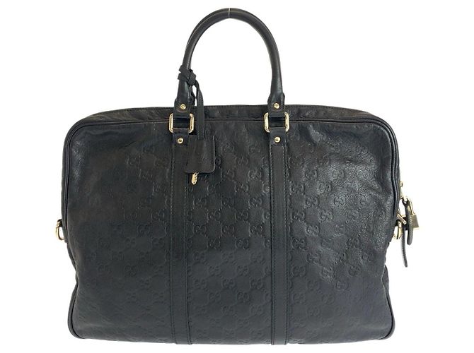 Borsa porta documenti in pelle Gucci Guccissima - vista 2