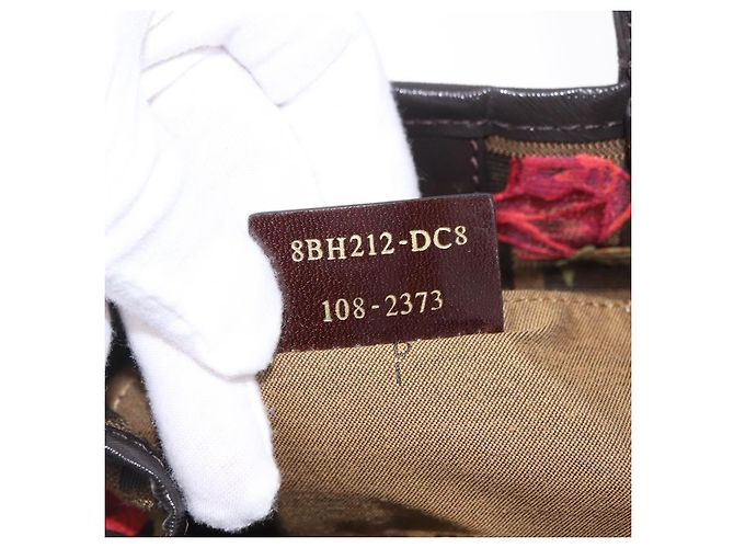 FENDI Zucca Canvas Hand Bag Brown Gold Tone 8BH212 - vista 12