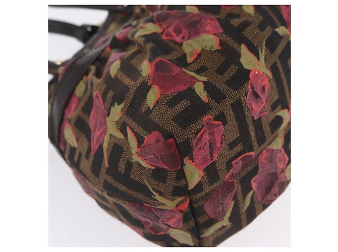 FENDI Zucca Canvas Hand Bag Brown Gold Tone 8BH212 - vista 15