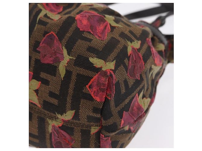FENDI Zucca Canvas Hand Bag Brown Gold Tone 8BH212 - vista 16