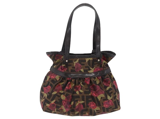 FENDI Zucca Canvas Hand Bag Brown Gold Tone 8BH212 - vista 2