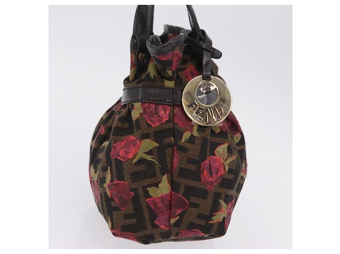 FENDI Zucca Canvas Hand Bag Brown Gold Tone 8BH212 - vista 4