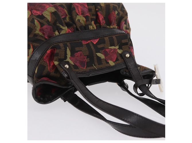 FENDI Zucca Canvas Hand Bag Brown Gold Tone 8BH212 - vista 6