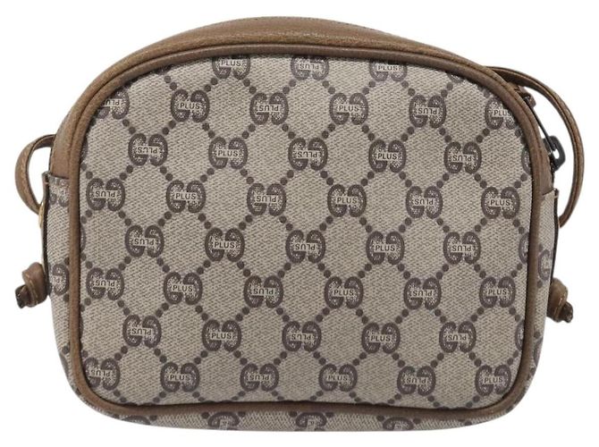 GUCCI PLUS Shoulder Bag PVC Beige Gold Tone - vista 3