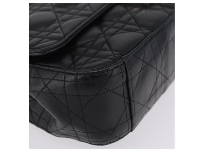 Christian Dior Canage Chain Shoulder Bag Leather Black Silver - vista 10
