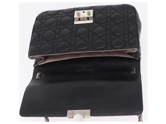 Christian Dior Canage Chain Shoulder Bag Leather Black Silver - vista 16