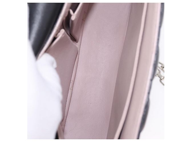 Christian Dior Canage Chain Shoulder Bag Leather Black Silver - vista 20