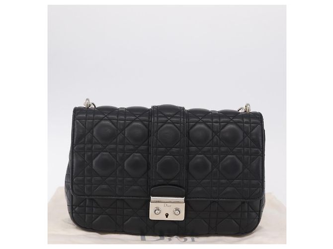 Christian Dior Canage Chain Shoulder Bag Leather Black Silver - vista 29