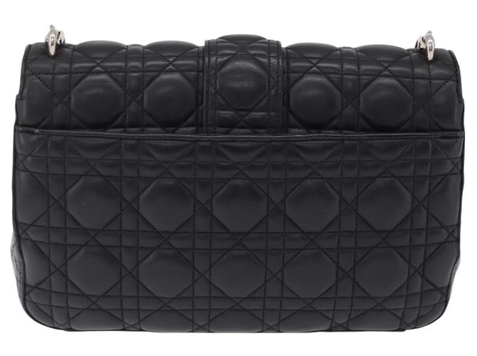 Christian Dior Canage Chain Shoulder Bag Leather Black Silver - vista 3