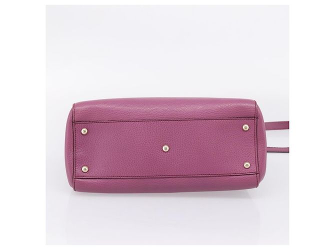 GUCCI Hand Bag Leather 2way Purple Gold 391987 - vista 11