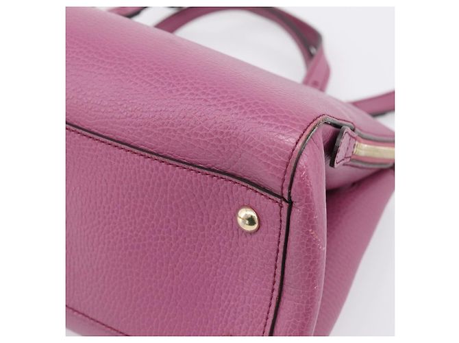 GUCCI Hand Bag Leather 2way Purple Gold 391987 - vista 12