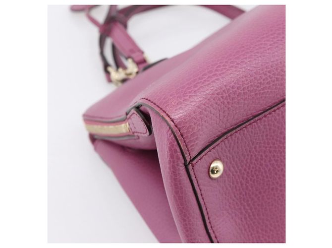 GUCCI Hand Bag Leather 2way Purple Gold 391987 - vista 13