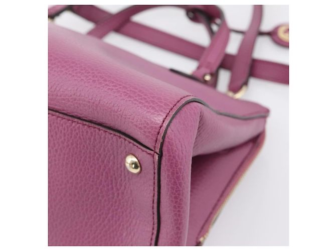 GUCCI Hand Bag Leather 2way Purple Gold 391987 - vista 14