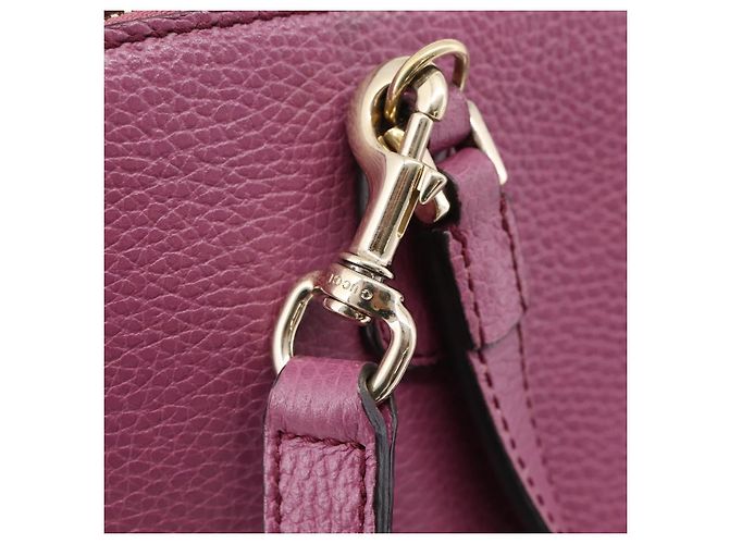 GUCCI Hand Bag Leather 2way Purple Gold 391987 - vista 17