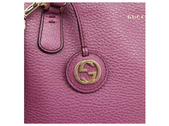 GUCCI Hand Bag Leather 2way Purple Gold 391987 - vista 18