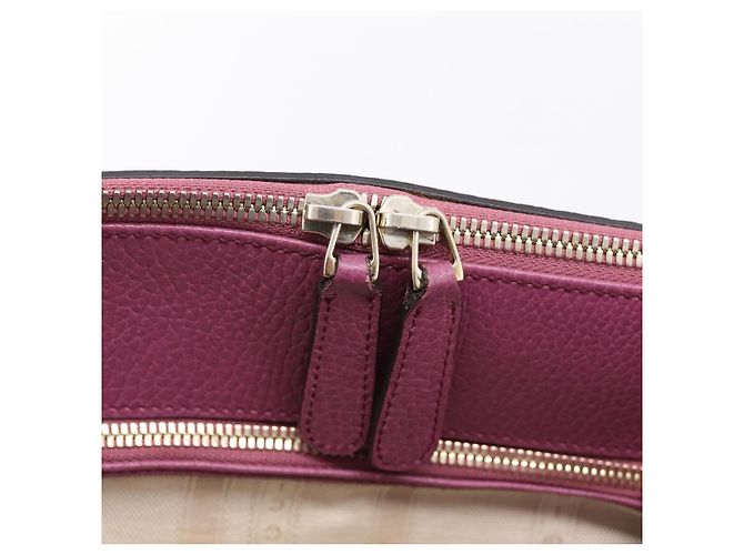 GUCCI Hand Bag Leather 2way Purple Gold 391987 - vista 28
