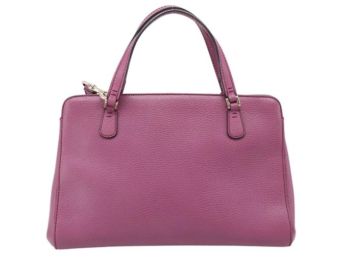GUCCI Hand Bag Leather 2way Purple Gold 391987 - vista 3