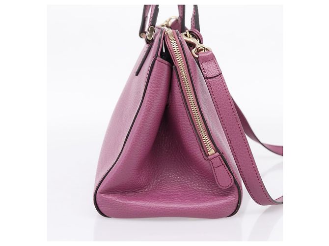 GUCCI Hand Bag Leather 2way Purple Gold 391987 - vista 4