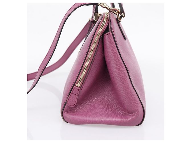 GUCCI Hand Bag Leather 2way Purple Gold 391987 - vista 5