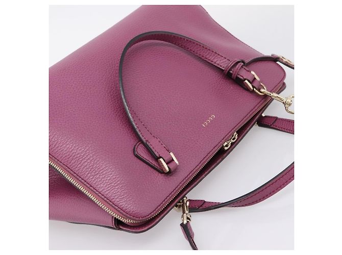 GUCCI Hand Bag Leather 2way Purple Gold 391987 - vista 6