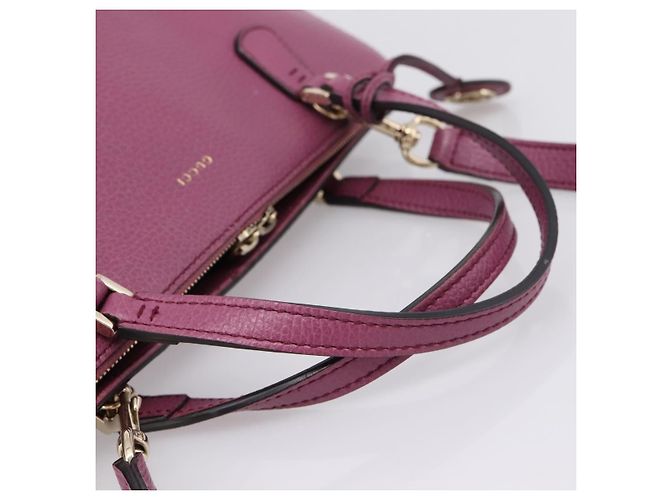 GUCCI Hand Bag Leather 2way Purple Gold 391987 - vista 7