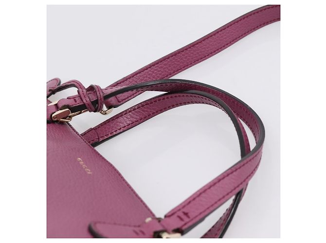 GUCCI Hand Bag Leather 2way Purple Gold 391987 - vista 8