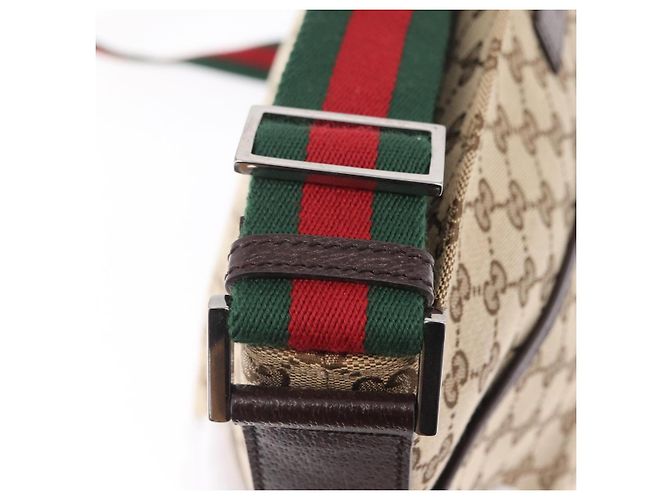 GUCCI GG Canvas Web Sherry Line Shoulder Bag Beige Silver 189751 - vista 14