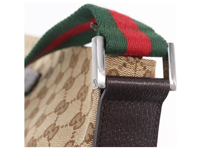 GUCCI GG Canvas Web Sherry Line Shoulder Bag Beige Silver 189751 - vista 15