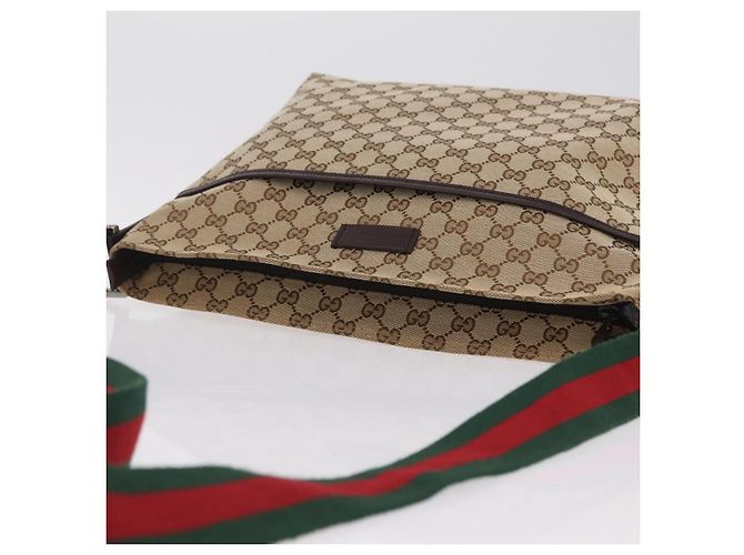 GUCCI GG Canvas Web Sherry Line Shoulder Bag Beige Silver 189751 - vista 6