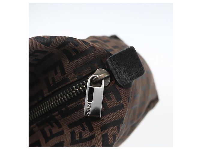 FENDI Zucchino Canvas Hand Bag Black - vista 10