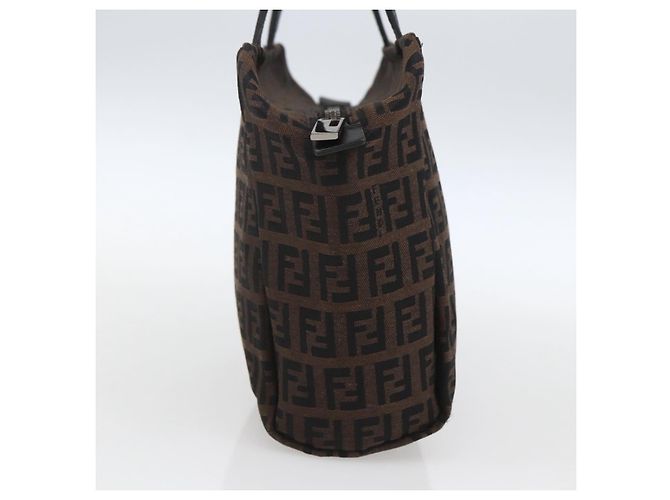 FENDI Zucchino Canvas Hand Bag Black - vista 3