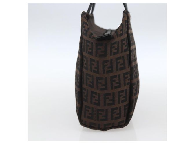 FENDI Zucchino Canvas Hand Bag Black - vista 4