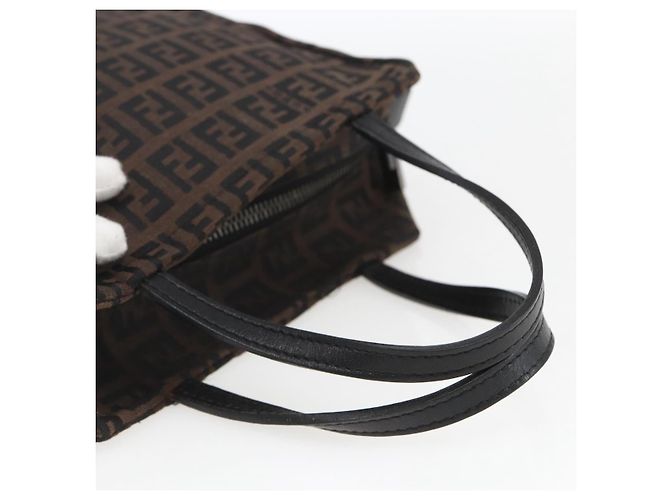 FENDI Zucchino Canvas Hand Bag Black - vista 7